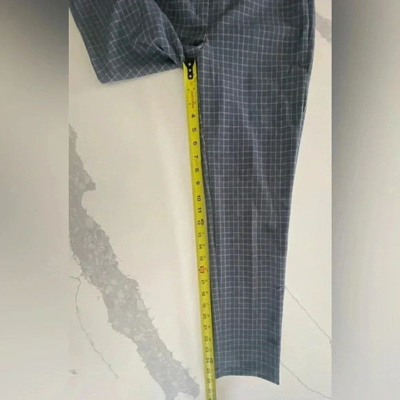 Theory Cropped Check Ponte High Rise Stretch Skinny Pant Gray/Blue Womens 4 NWOT - Picture 11 of 13
